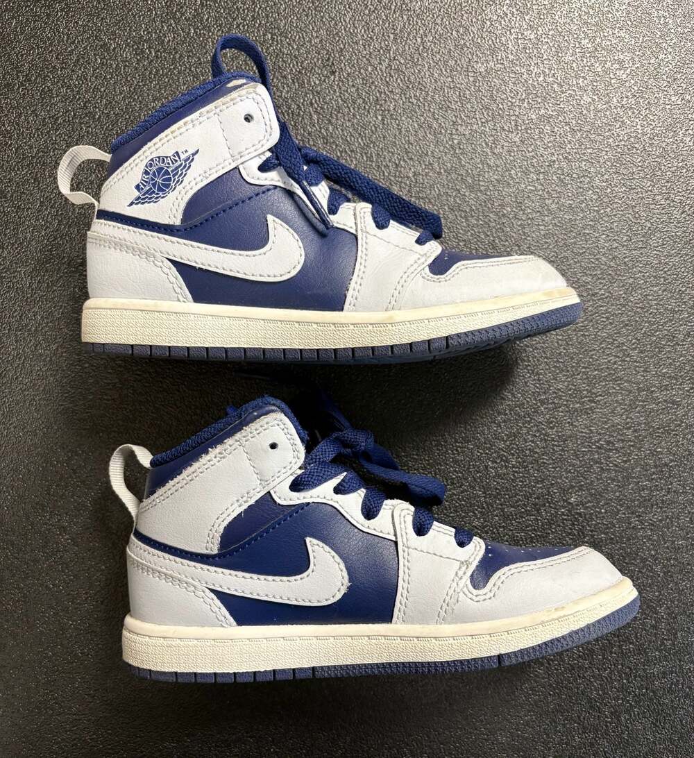 Nike Air Jordan 1 Mid PS Blue Void Summit White Preschool Shoes